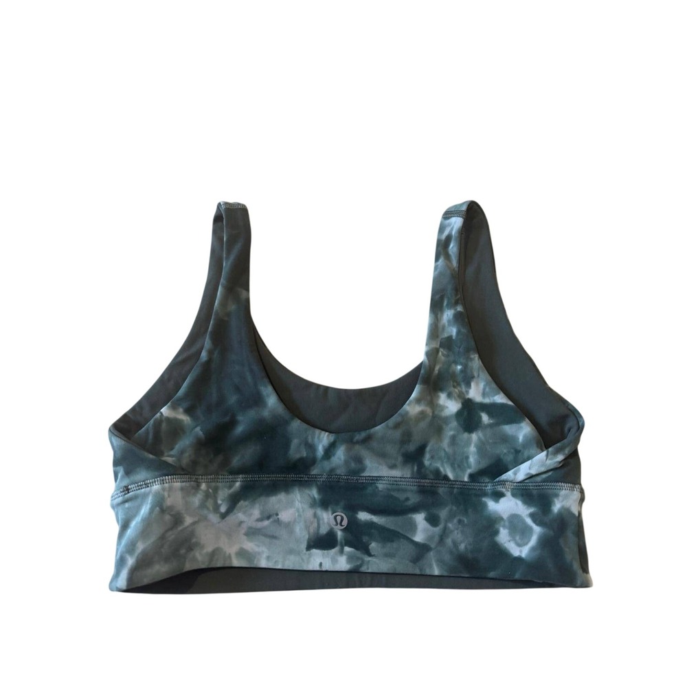Lululemon Align Reversible Bra Tie Dye Green White Nulu Yoga Sports Bra Size 10